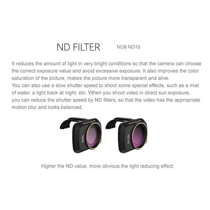 SUNNYLIFE MM-FI9254 3Pcs/Set for DJI Mini SE/Mini 2/Mavic Mini CPL+ND8+ND16 Optical Glass Filters Drone Camera Lens Filters