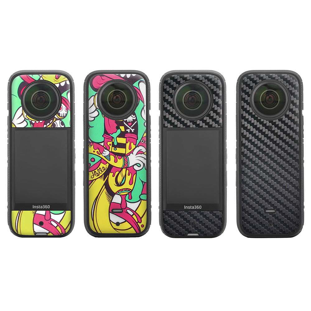 SUNNYLIFE IST-TZ485 For Insta360 X3 Adhesive Cute Pattern PVC Sticker Set Decoration Camera Accessories Kit