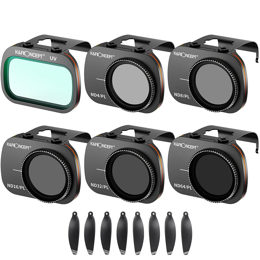 K&F CONCEPT SKU.1930 6Pcs 2-in-1 Filter Set for DJI Mavic Min, UV+ND4 / PL+ND8 / PL+ND16 / PL+ND32 / PL+ND64 / PL HD Filters Multi-Coated Lens Filters