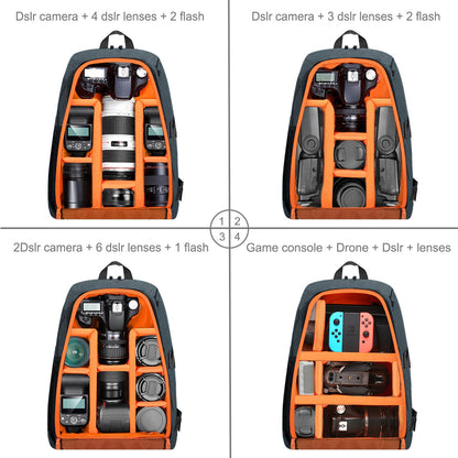 PULUZ PU5011 Portable Waterproof Scratch-proof Backpack Camera Carrying Bag