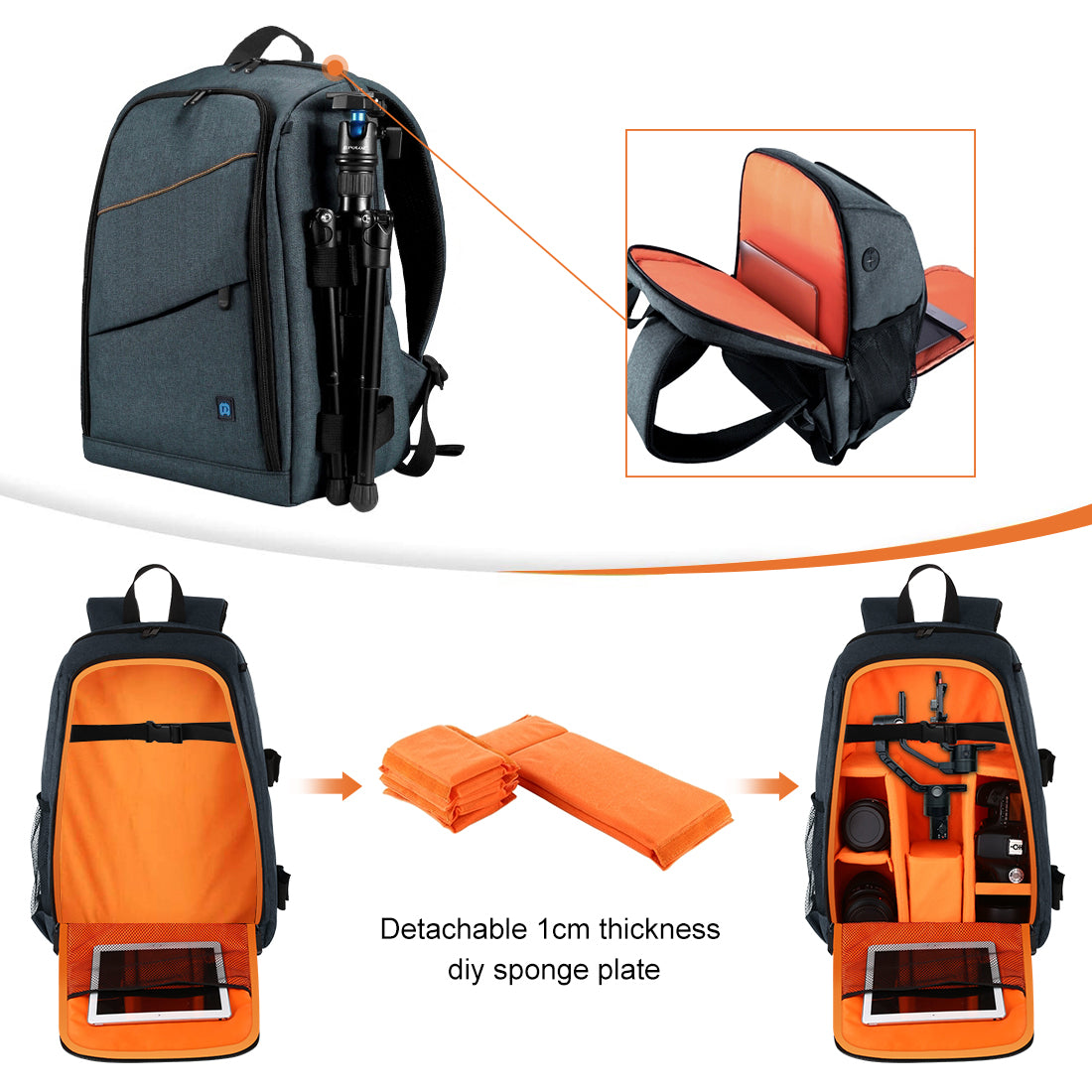 PULUZ PU5011 Portable Waterproof Scratch-proof Backpack Camera Carrying Bag