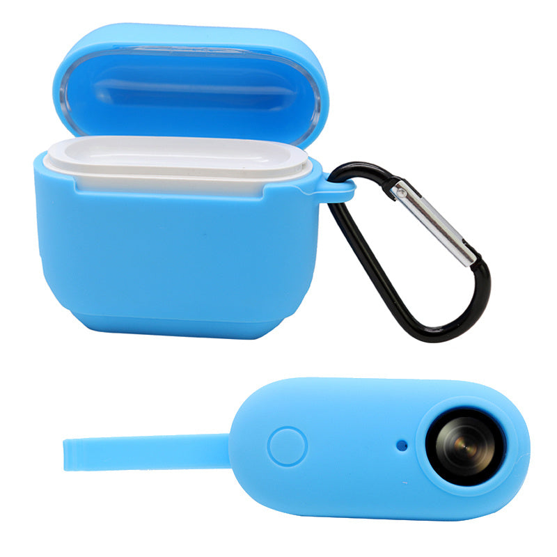 For Insta360 GO Anti-drop Camera Protective Cover Soft Silicone Case with Charging Case Silicone Cover and Carabiner