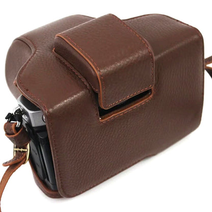 For Nikon Z fc 28mm/16-50mm Cowhide Leather Battery Opening Design Detachable Camera Bag Protective Case with Lens Pouch and Shoulder Strap