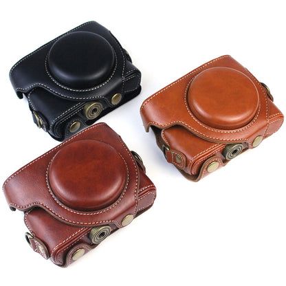 PU Leather Camera Bag for Sony RX100M7/RX100M6/RX100M5/RX100M4/RX100M3/RX100M2/RX100M1, Vintage Camera Case with Shoulder Strap