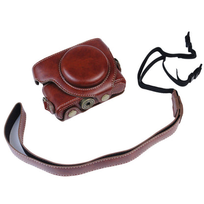 PU Leather Camera Bag for Sony RX100M7/RX100M6/RX100M5/RX100M4/RX100M3/RX100M2/RX100M1, Vintage Camera Case with Shoulder Strap