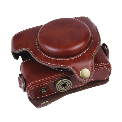 PU Leather Camera Bag for Sony RX100M7/RX100M6/RX100M5/RX100M4/RX100M3/RX100M2/RX100M1, Vintage Camera Case with Shoulder Strap