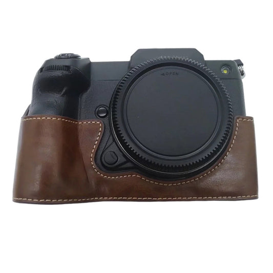 For Fujifilm GFX100S / 50S II PU Leather Camera Case Battery Opening Design Half Body Protective Cover