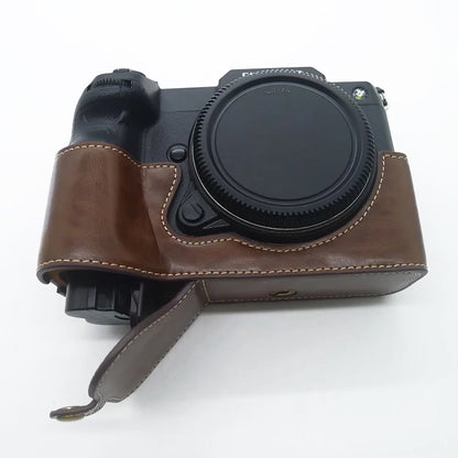 For Fujifilm GFX100S / 50S II PU Leather Camera Case Battery Opening Design Half Body Protective Cover