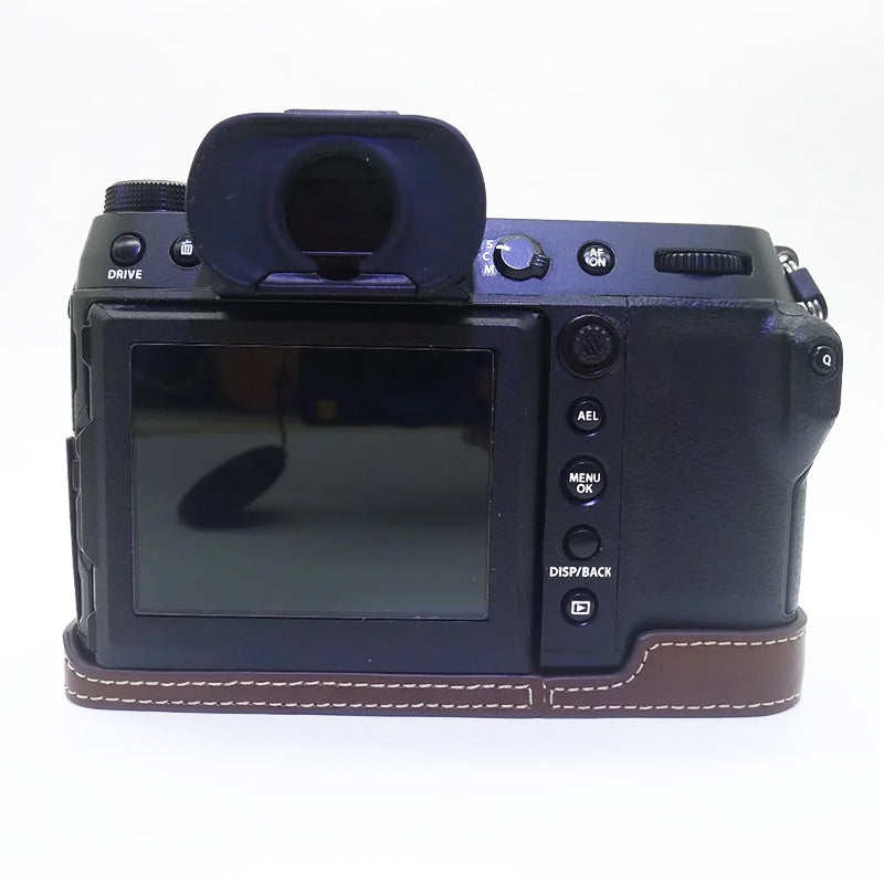 For Fujifilm GFX100S / 50S II PU Leather Camera Case Battery Opening Design Half Body Protective Cover