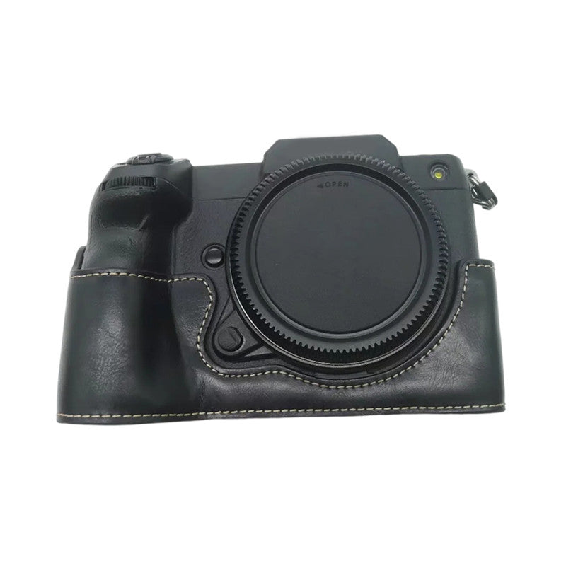 For Fujifilm GFX100S / 50S II PU Leather Camera Case Battery Opening Design Half Body Protective Cover