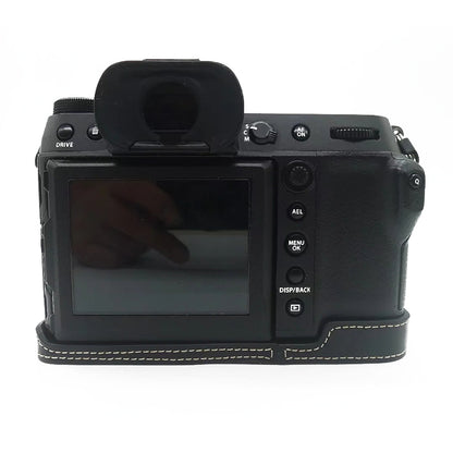 For Fujifilm GFX100S / 50S II PU Leather Camera Case Battery Opening Design Half Body Protective Cover