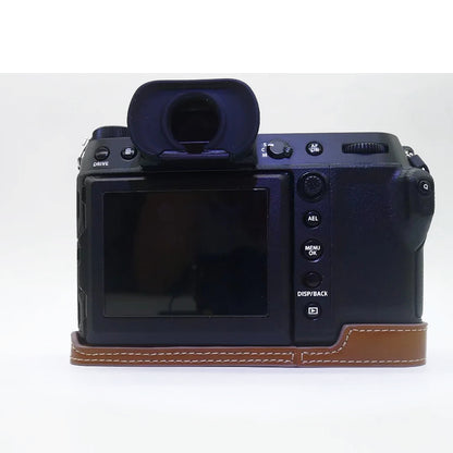 For Fujifilm GFX100S / 50S II PU Leather Camera Case Battery Opening Design Half Body Protective Cover