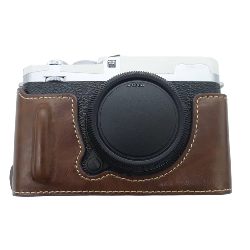 For Fujifilm X-E4 PU Leather Camera Bottom Case Battery Opening Design Protective Half Body Cover