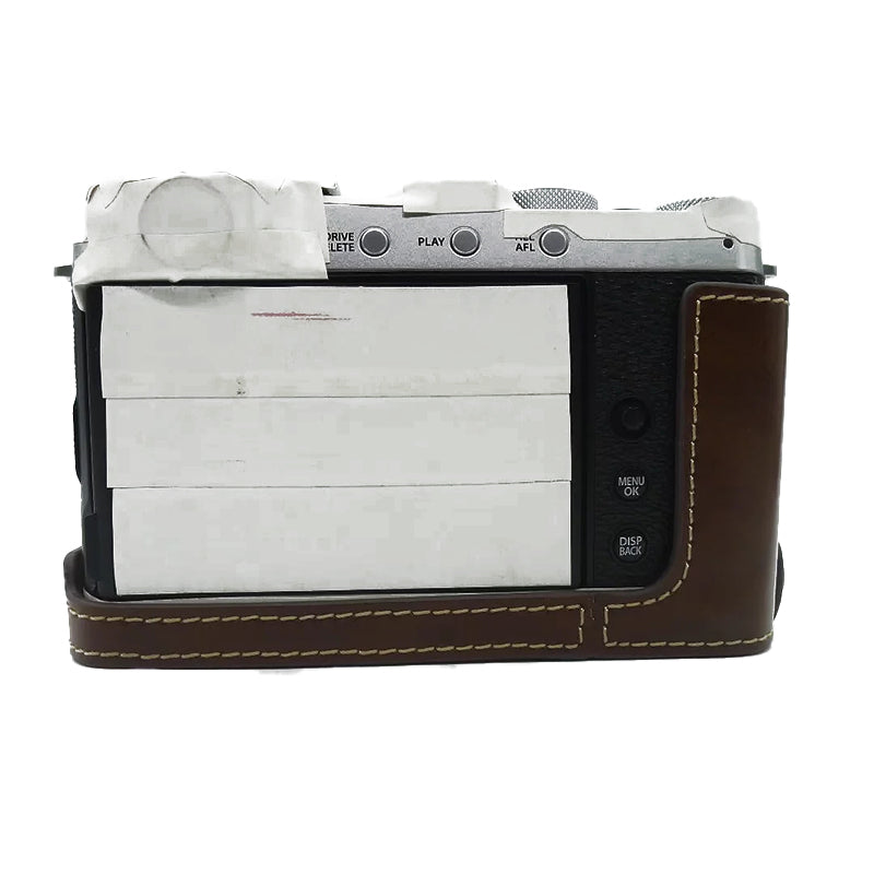 For Fujifilm X-E4 PU Leather Camera Bottom Case Battery Opening Design Protective Half Body Cover