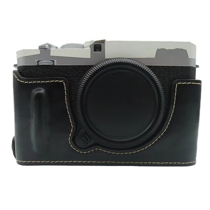 For Fujifilm X-E4 PU Leather Camera Bottom Case Battery Opening Design Protective Half Body Cover