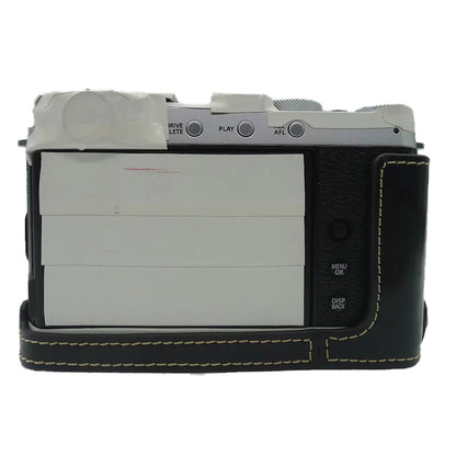 For Fujifilm X-E4 PU Leather Camera Bottom Case Battery Opening Design Protective Half Body Cover