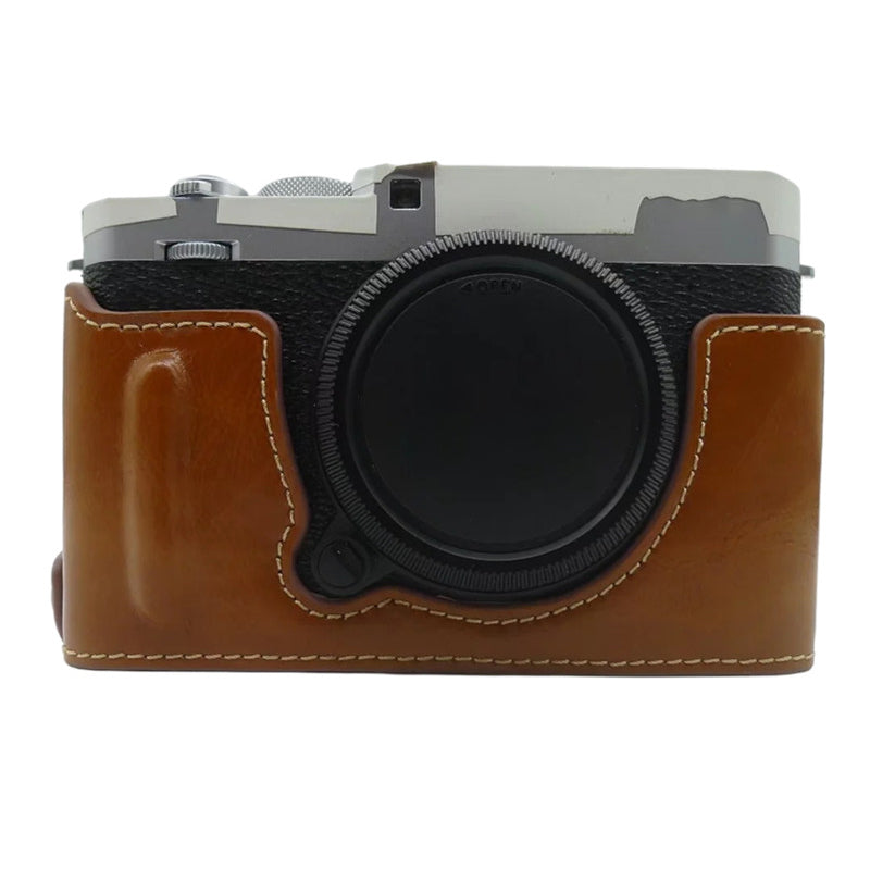 For Fujifilm X-E4 PU Leather Camera Bottom Case Battery Opening Design Protective Half Body Cover