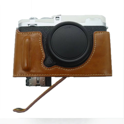 For Fujifilm X-E4 PU Leather Camera Bottom Case Battery Opening Design Protective Half Body Cover