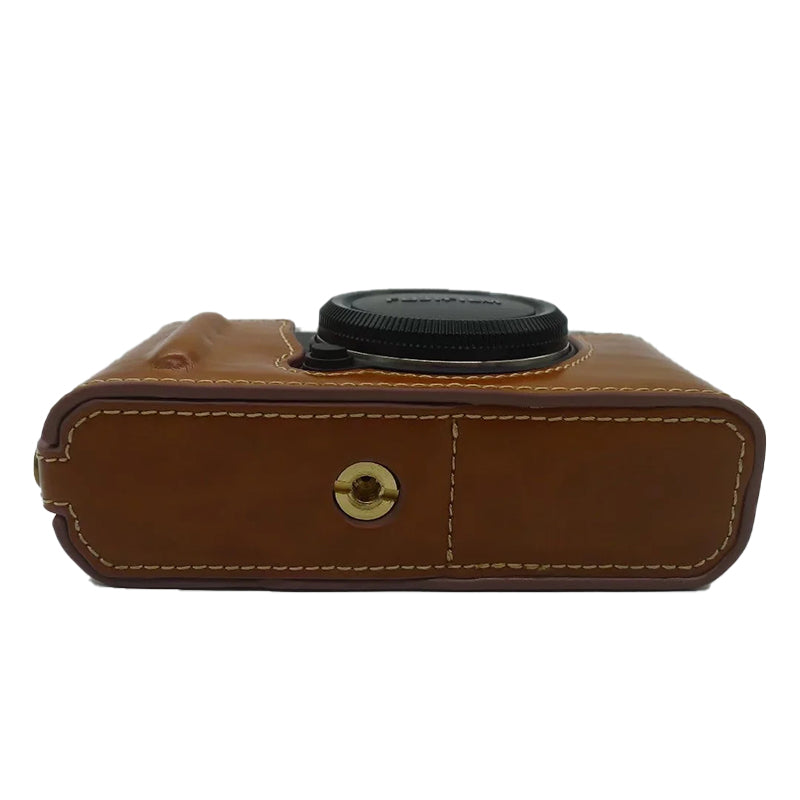 For Fujifilm X-E4 PU Leather Camera Bottom Case Battery Opening Design Protective Half Body Cover