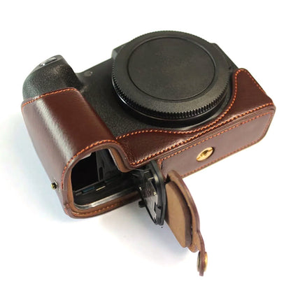 For Canon EOS RP Genuine Leather Half Body Protective Cover Battery Opening Design Camera Bottom Case with Hand Strap