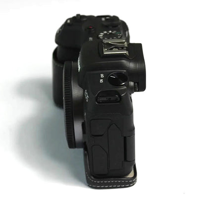 For Canon EOS RP Genuine Leather Half Body Protective Cover Battery Opening Design Camera Bottom Case with Hand Strap