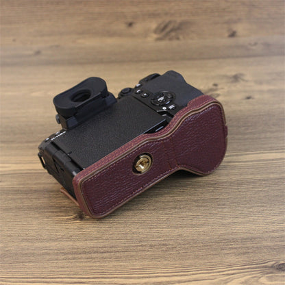 For Fujifilm X-H2s Camera Bottom Shell Genuine Leather Large Opening Design Protective Half Body Cover