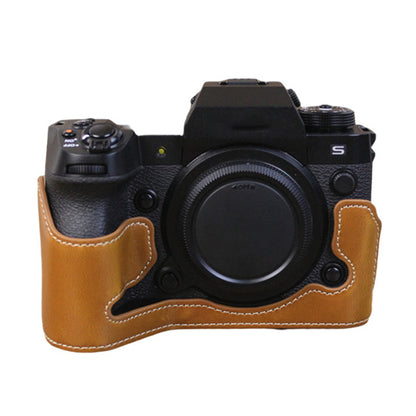 For Fujifilm X-H2s PU Leather Anti-scratch Camera Bottom Cover Large Opening Design Protective Half Body Case