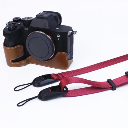 For Fuji XT4 XS10 Sony A7M4 A7r3 Nylon + Microfiber Leather Shoulder Strap Quick Release Camera Carrying Rope