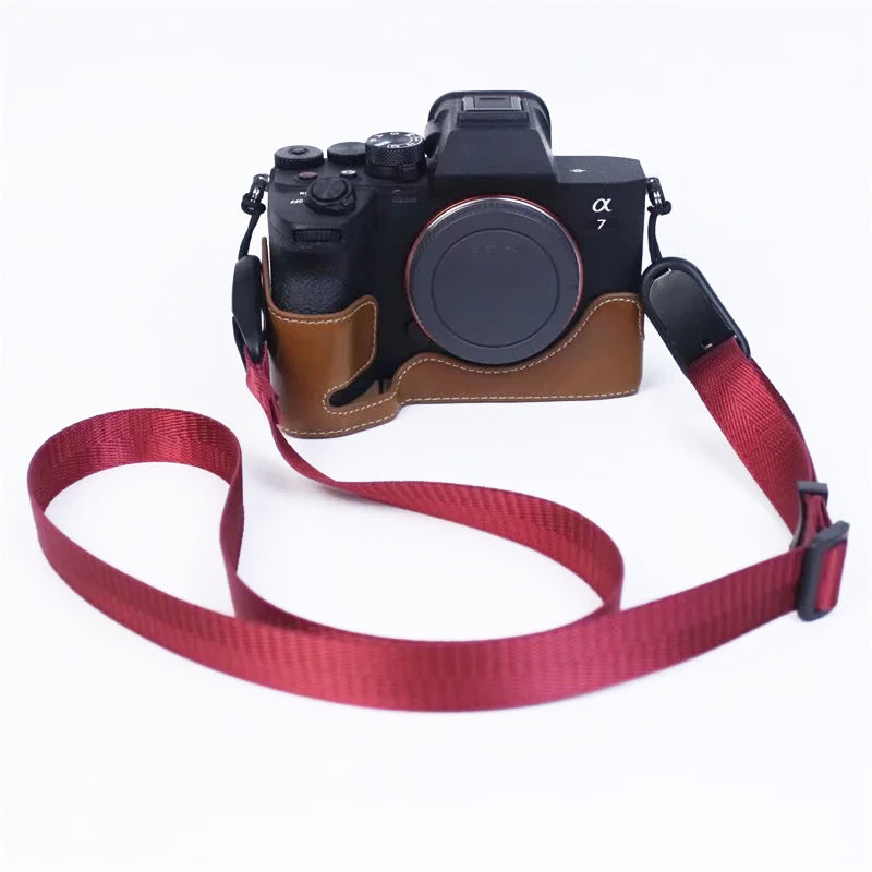 For Fuji XT4 XS10 Sony A7M4 A7r3 Nylon + Microfiber Leather Shoulder Strap Quick Release Camera Carrying Rope