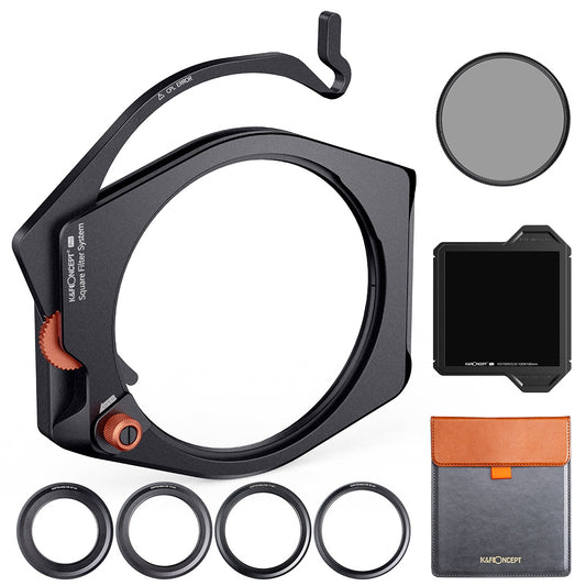 K&F CONCEPT SKU.1878 Square Holder System ND1000 CPL Square Filter Set with 4Pcs Ring Adapter Multi-Coated Filter