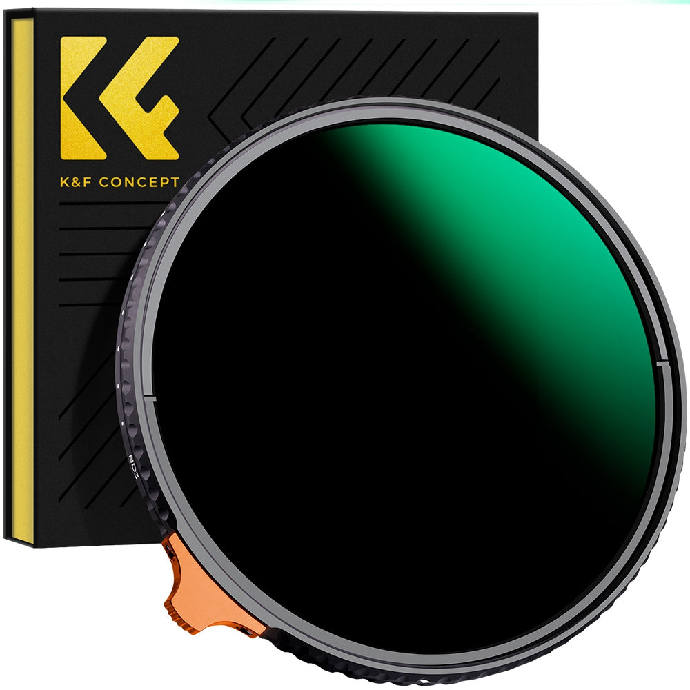 K&F CONCEPT Nano-X Series 82mm ND3-ND1000 Filter 9.5-Stop Adjustable Filter HD Waterproof Anti-Reflection Green Film Coated Filter with Putter