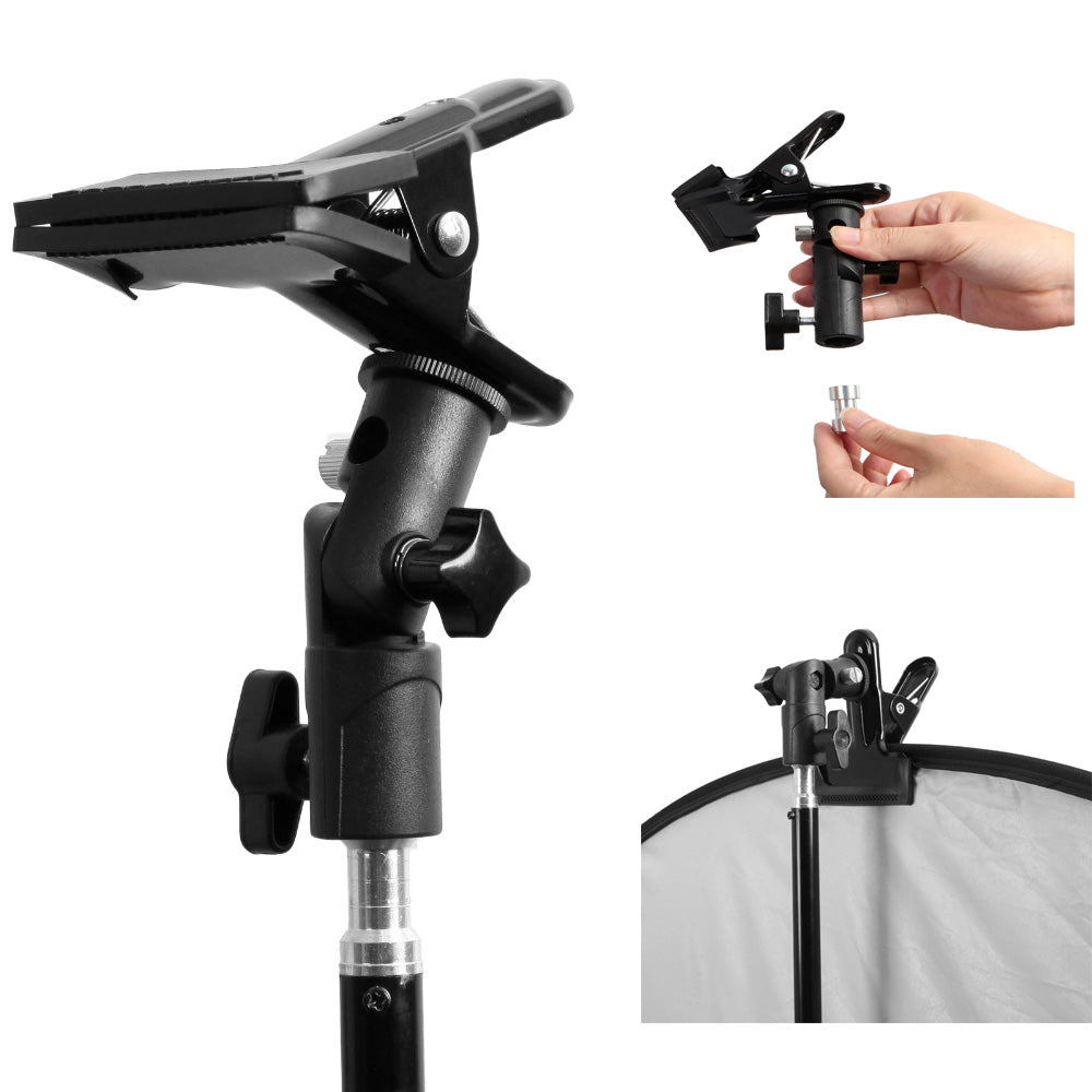 For Photo Studio Reflector &amp; Background Holder Light Stand Portable Background Reflector Clamp Clip