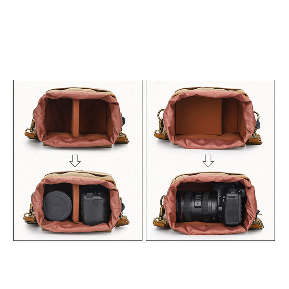 K-67 Canvas Camera Bag Practical Case Padded Camera Shoulder Bag for Sony A6000 A7R