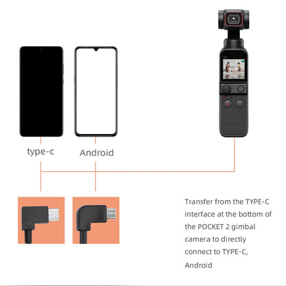 30cm Data Transfer Line Cable for DJI Osmo Pocket 2 Camera Direct Connection to Mobile Phone