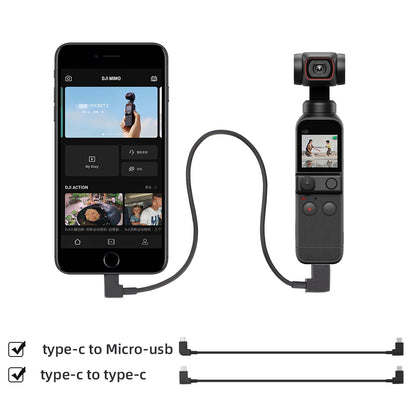 30cm Data Transfer Line Cable for DJI Osmo Pocket 2 Camera Direct Connection to Mobile Phone