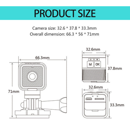 CS03 HD 1080P WiFi Sports DV Camera Portable Webcam Driving Recorder Life Waterproof Action Camera for Recording Photography