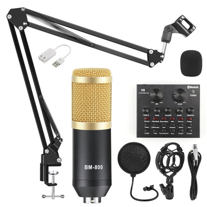 BM800 Professional Suspension Condenser Microphone Kit for Studio Live Stream Broadcasting Recording