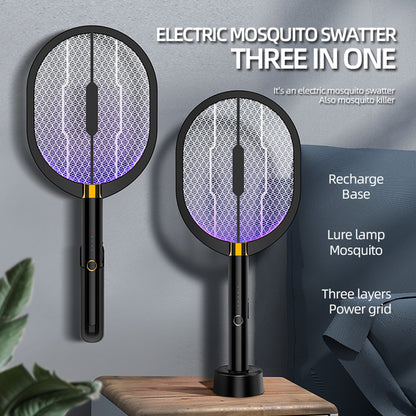 XQN-898 3 in 1 Electric Mosquito Swatter Killer LED Light USB Rechargeable Mosquito Insect Racket Trap Fly Bug Zapper