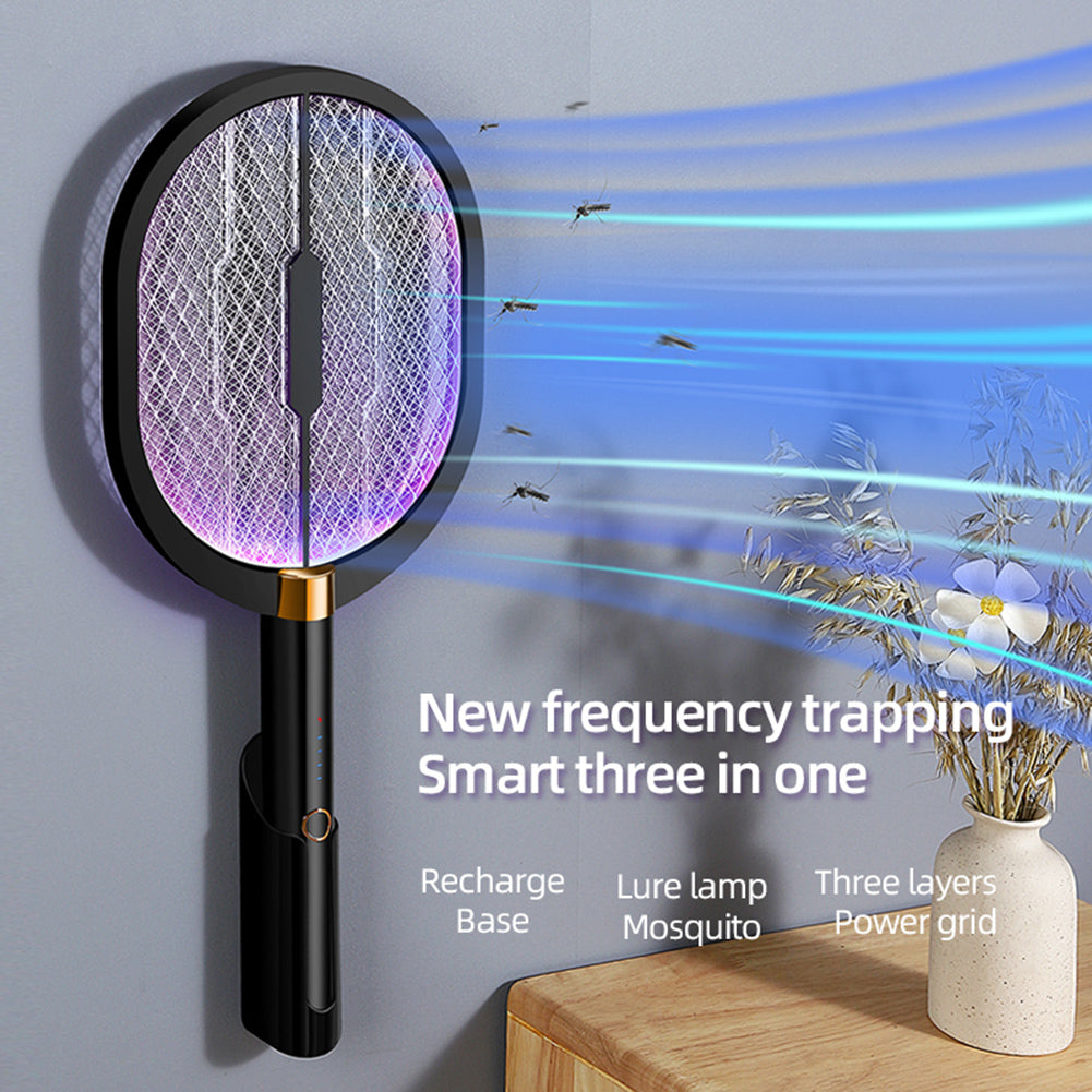 XQN-898 3 in 1 Electric Mosquito Swatter Killer LED Light USB Rechargeable Mosquito Insect Racket Trap Fly Bug Zapper