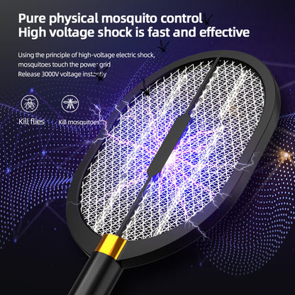 XQN-898 3 in 1 Electric Mosquito Swatter Killer LED Light USB Rechargeable Mosquito Insect Racket Trap Fly Bug Zapper