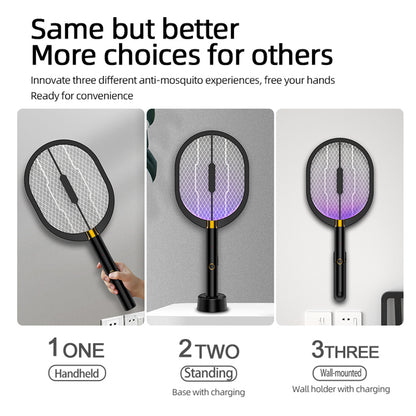 XQN-898 3 in 1 Electric Mosquito Swatter Killer LED Light USB Rechargeable Mosquito Insect Racket Trap Fly Bug Zapper