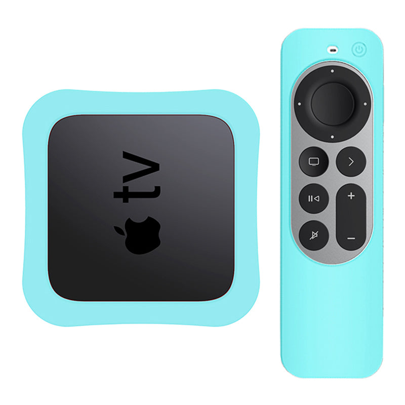 Set-top Box + Remote Controller Silicone Anti-drop Protective Covers Set for Apple TV 4K 2021