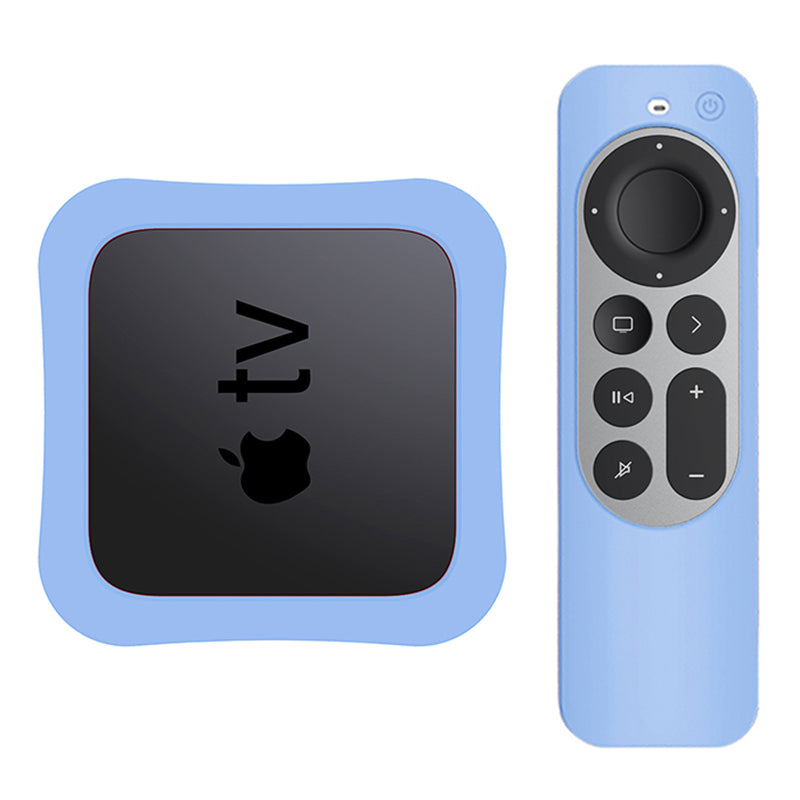 Set-top Box + Remote Controller Silicone Anti-drop Protective Covers Set for Apple TV 4K 2021