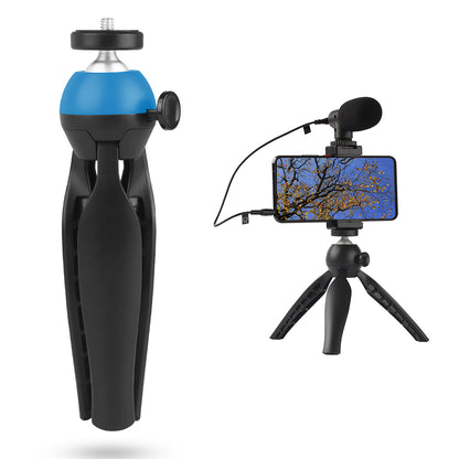 ADAI VK-01 Microphone with Handheld Tripod Phone Clamp Set for 3.5mm Audio Equipment