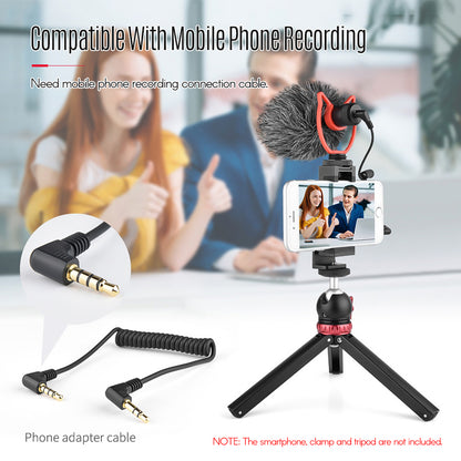 YELANGU MIC10 USB Mini Universal Video Microphone with Windscreen for DSLR Cameras and Smartphones