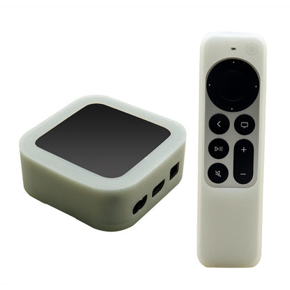 2Pcs/Set Anti-drop Set-top Box + Remote Control Soft Silicone Protective Cover for Apple TV 4K 2021