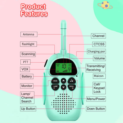 D01 Smart Wireless 3km Long-distance Walkie Talkie Parent-child Voice Interphone Interactive Toy