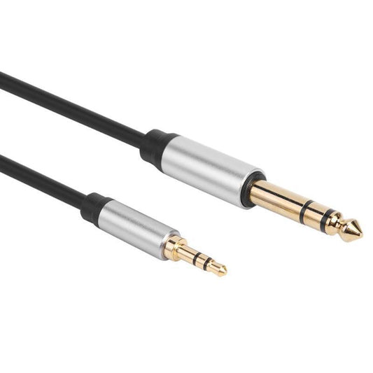 1.5m Gold Plated 3.5mm to 6.35mm/6.5mm Jack Aux Adapter Cable Male to Male for Mixer Amplifier