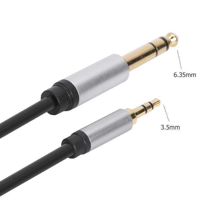 1.5m Gold Plated 3.5mm to 6.35mm/6.5mm Jack Aux Adapter Cable Male to Male for Mixer Amplifier