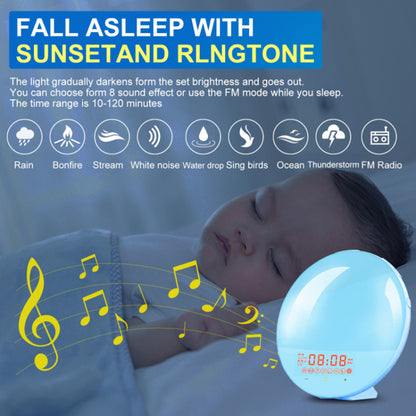 SH-01S WiFi Smart APP Wake-up Light Alarm Clock Voice Multi-function Sleep Colorful Night Light Supports Alexa/Google Home